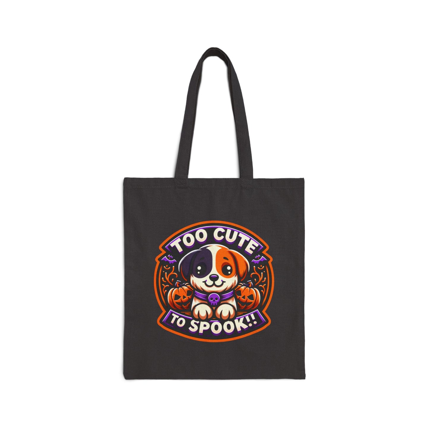 Too Cute to Spook Halloween Tote Bag, Puppy in Pumpkin, Halloween Dog Bag, Cute Halloween Tote, Trick or Treat Bag, Fall Accessories