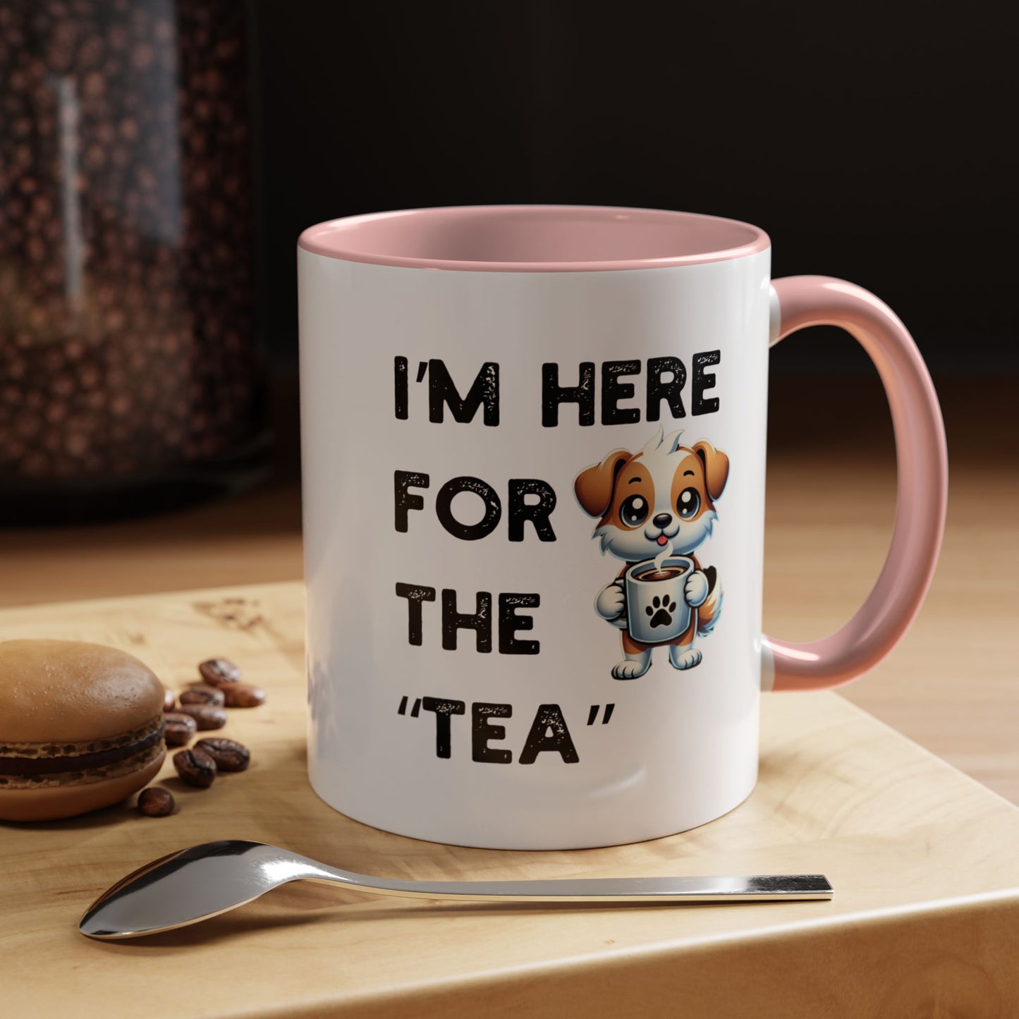 Im Here for the TEA White Mug - Cute Dog Design