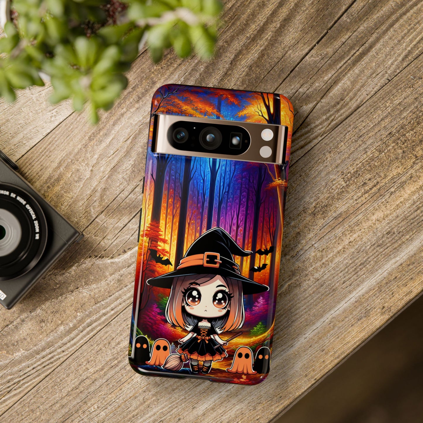 Phone Case, iPhone, Samsung, Google, Galaxy, Pixel, Halloween Witch, Halloween Design, Cute Ghosts, Fall Gift Idea, Autumn, Gift for Her