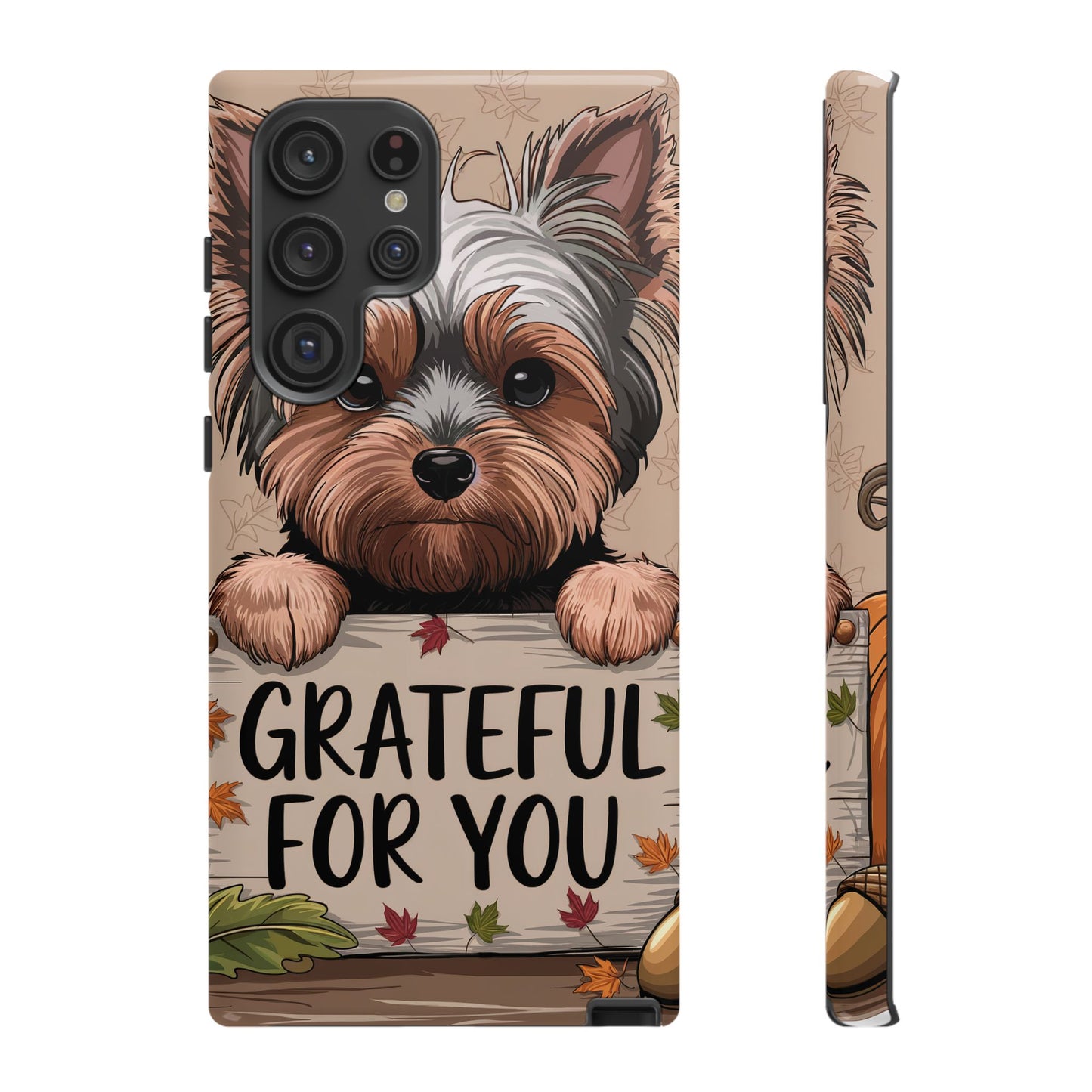 IPhone, Galaxy, Pixel, Phone Case, Autumn, Thanksgiving, Holiday, Yorkie, Design, Apple, Samsung, Google, Durable, Gift For Holidays, Fall