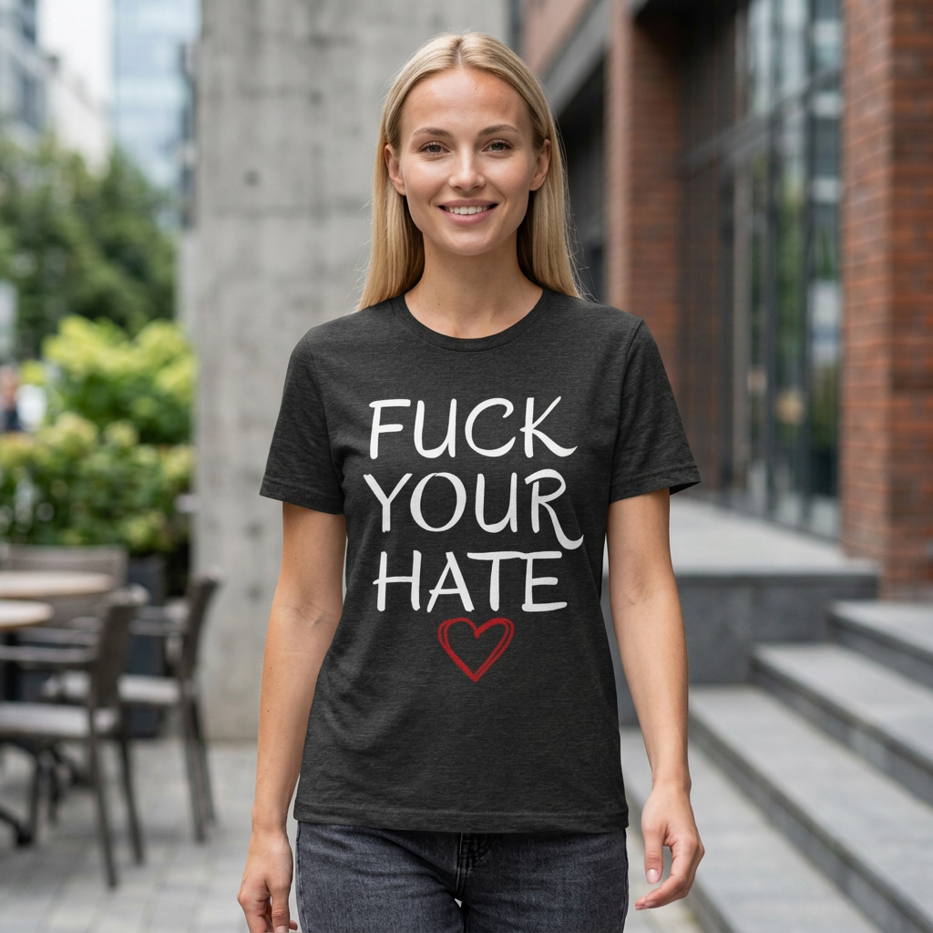 Fuck Your Hate soft statement tee Bella Canvas LGBTQ ally gift